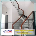 Thi công lan can cầu thang kính tại Phúc An Khang