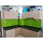 TỦ BẾP NHÔM KÍNH VÂN GỖ
