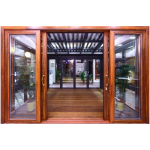 CỬA KÍNH CƯỜNG LỰC KHUNG GỖ 001