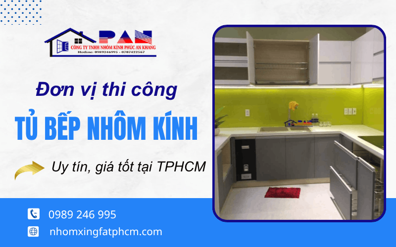 thi công tủ bếp nhôm kính TPHCM