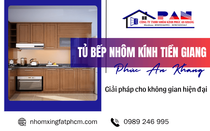 Tủ bếp nhôm kính Tiền Giang