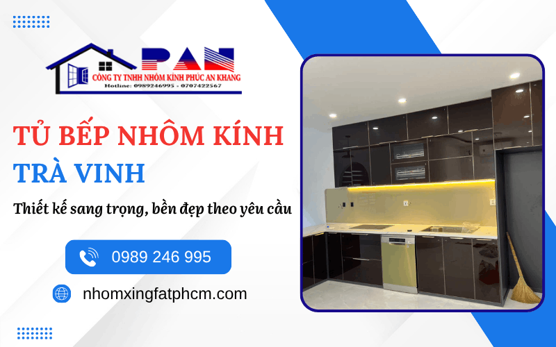 tủ bếp nhôm kính Trà Vinh