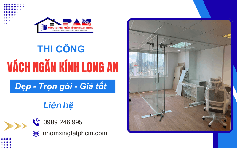 vách ngăn kính Long An