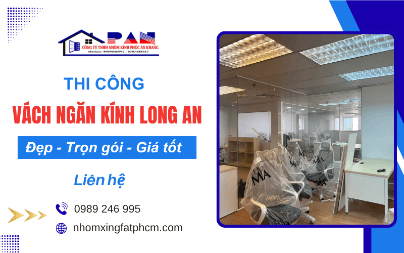 vách ngăn kính Long An