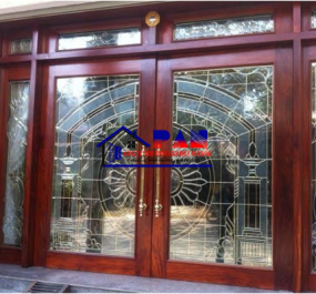 CỬA KÍNH CƯỜNG LỰC KHUNG GỖ 002