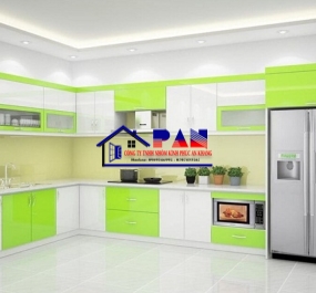 TỦ BẾP NHÔM KÍNH 001