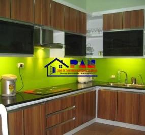 TỦ BẾP NHÔM KÍNH 002