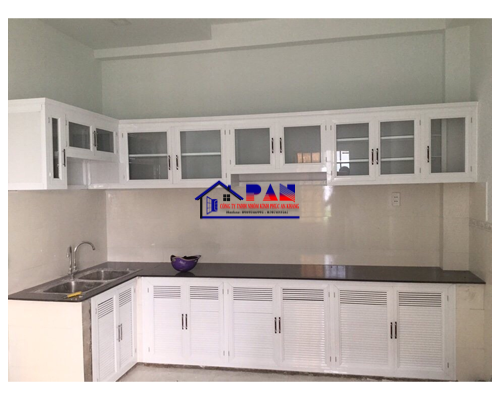 TỦ BẾP NHÔM KÍNH CHỮ L