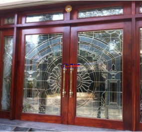 CỬA KÍNH CƯỜNG LỰC KHUNG GỖ 002