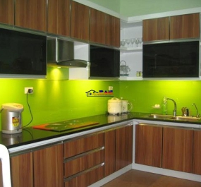 TỦ BẾP NHÔM KÍNH 002